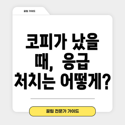 코피가 났을 때,  응급 처치는 어떻게?