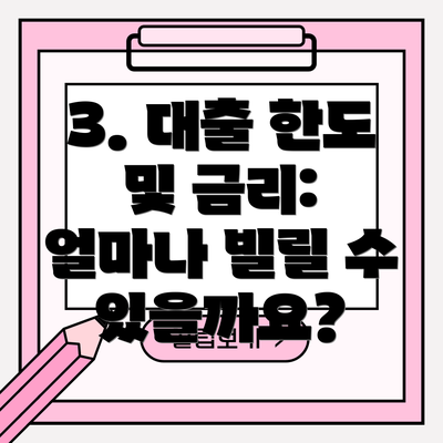 3. 대출 한도 및 금리: 얼마나 빌릴 수 있을까요?