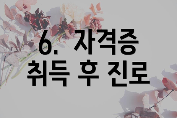 6.  자격증 취득 후 진로