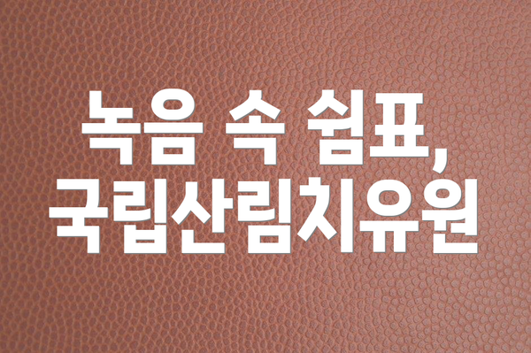 녹음 속 쉼표, 국립산림치유원