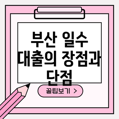 부산 일수 대출의 장점과 단점