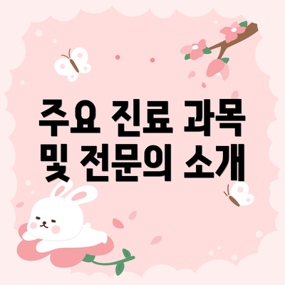 주요 진료 과목 및 전문의 소개