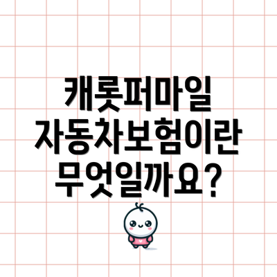 캐롯퍼마일 자동차보험이란 무엇일까요?