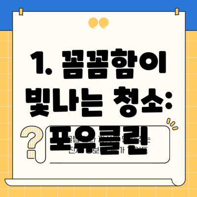 1. 꼼꼼함이 빛나는 청소: 포유클린