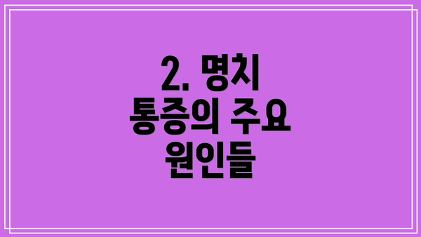 2. 명치 통증의 주요 원인들