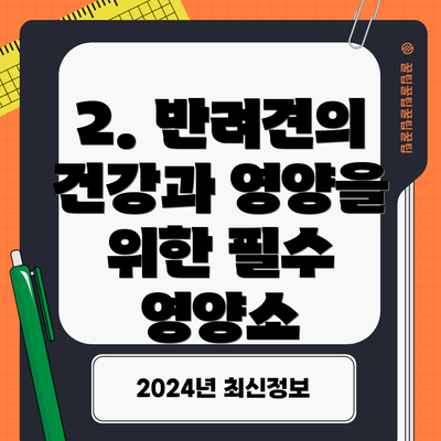 2. 반려견의 건강과 영양을 위한 필수 영양소