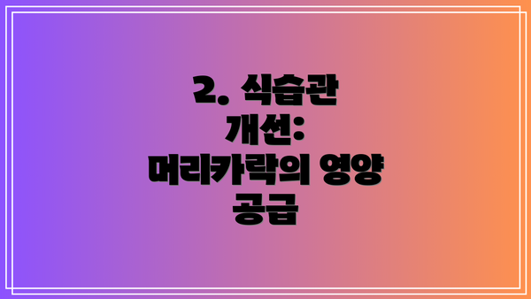 2. 식습관 개선: 머리카락의 영양 공급