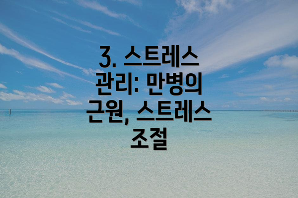 3. 스트레스 관리: 만병의 근원, 스트레스 조절