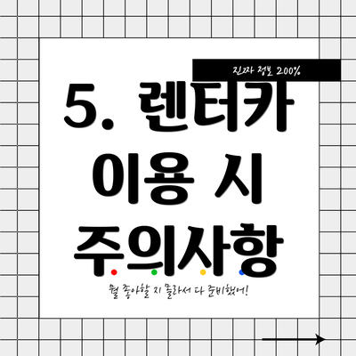 5. 렌터카 이용 시 주의사항