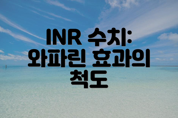 INR 수치: 와파린 효과의 척도