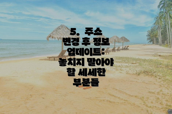 5.  주소 변경 후 정보 업데이트: 놓치지 말아야 할 세세한 부분들