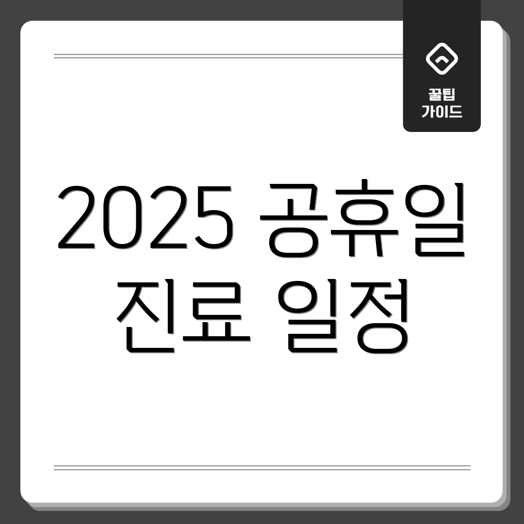 2025 공휴일 진료 일정