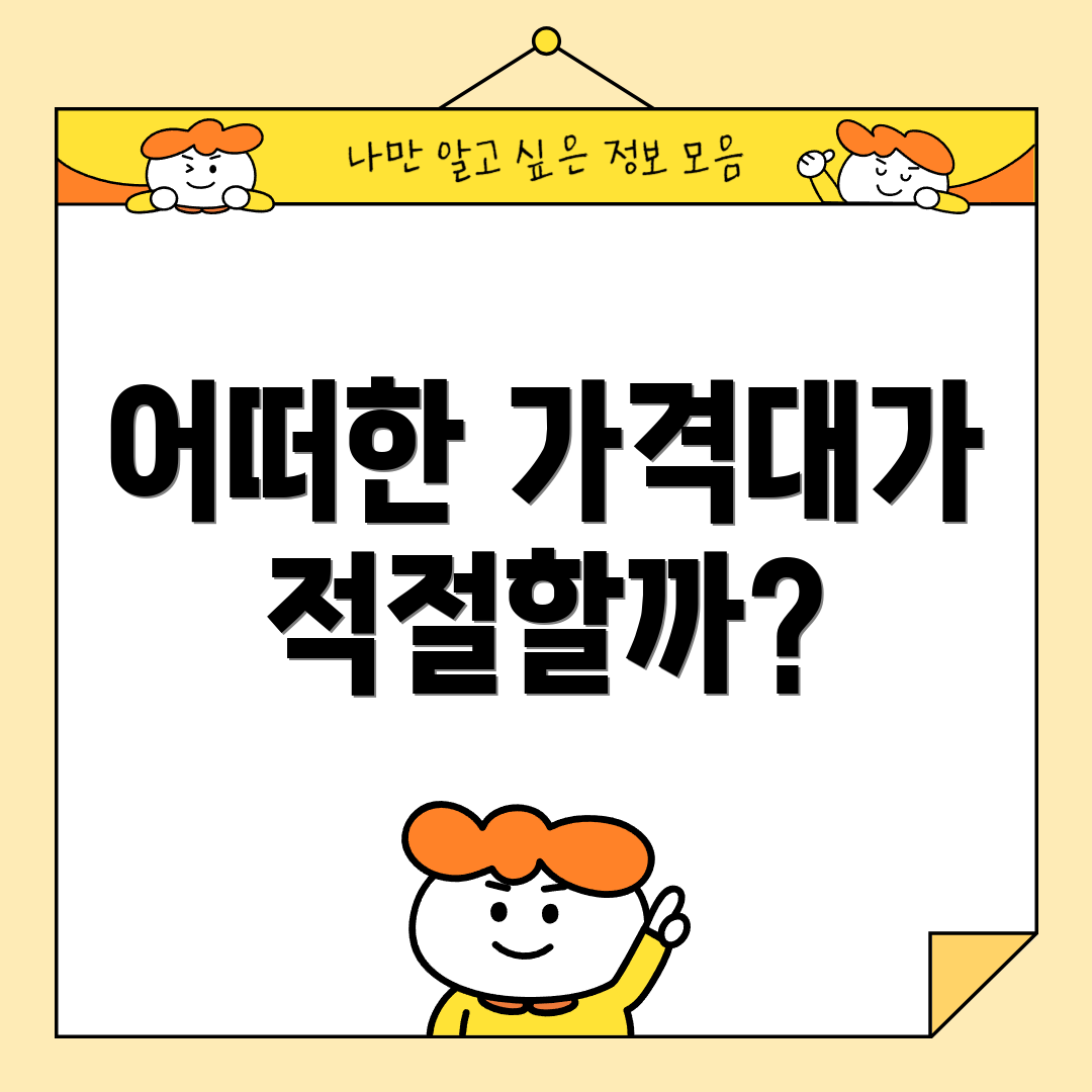 어떠한 가격대가 적절할까?