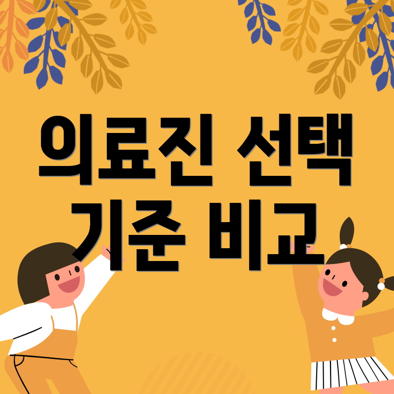 의료진 선택 기준 비교