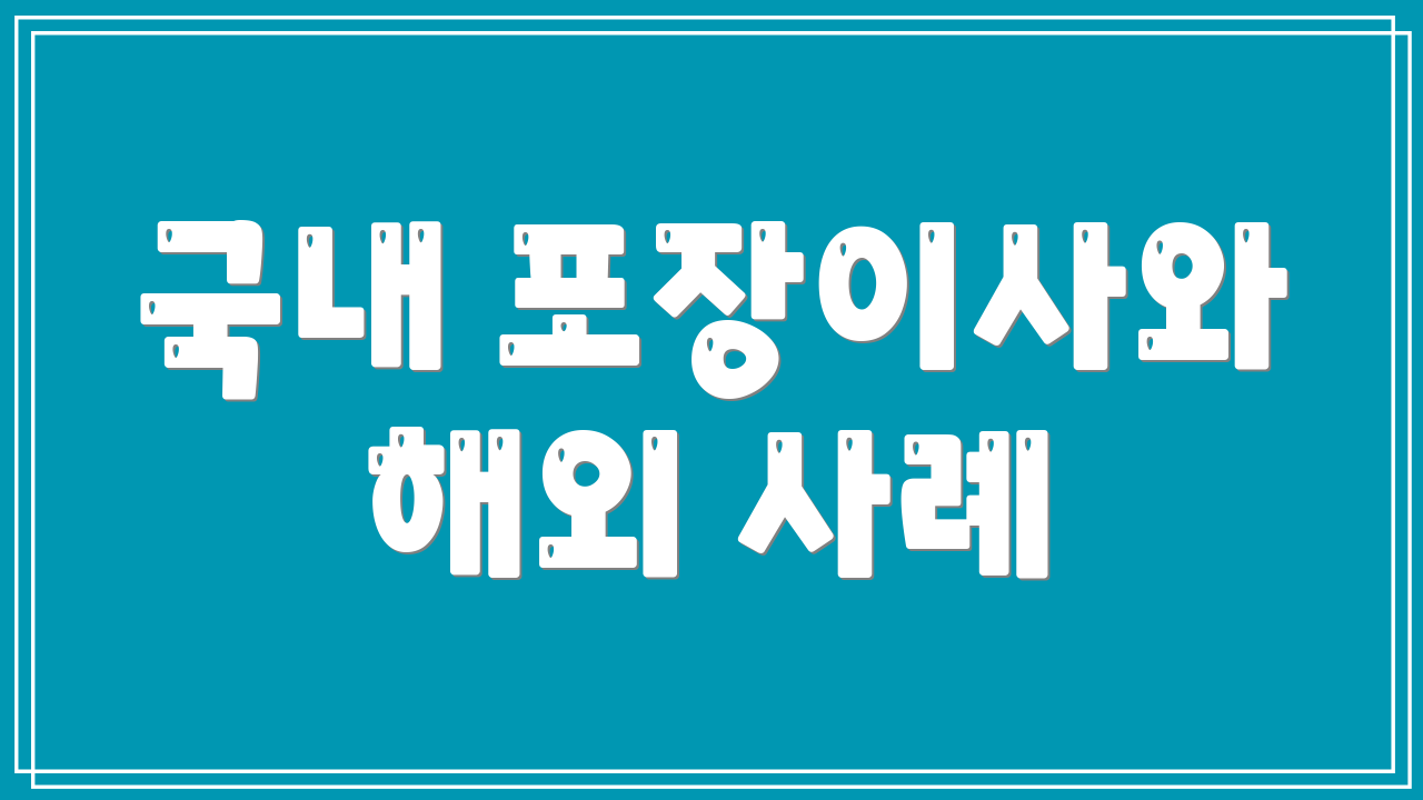 국내 포장이사와 해외 사례