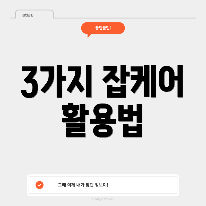 3가지 잡케어 활용법