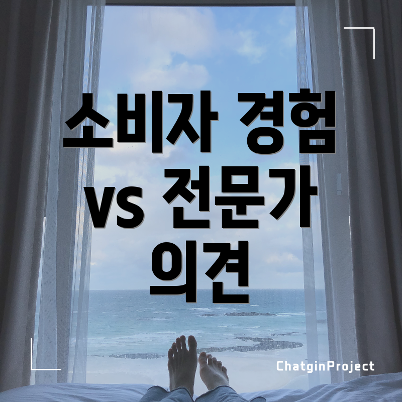 소비자 경험 vs 전문가 의견
