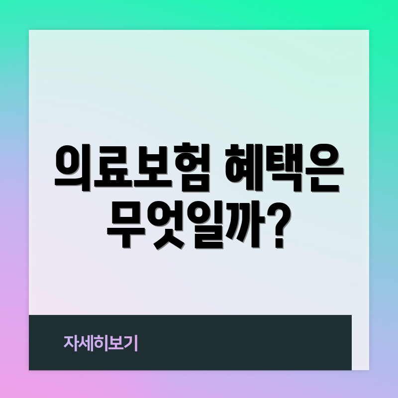 의료보험 혜택은 무엇일까?