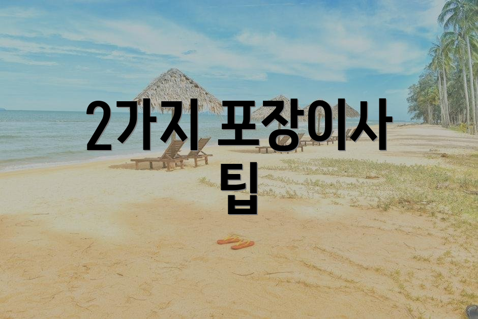 2가지 포장이사 팁