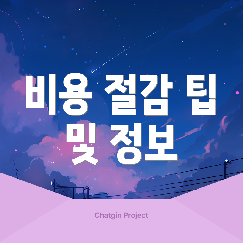 비용 절감 팁 및 정보