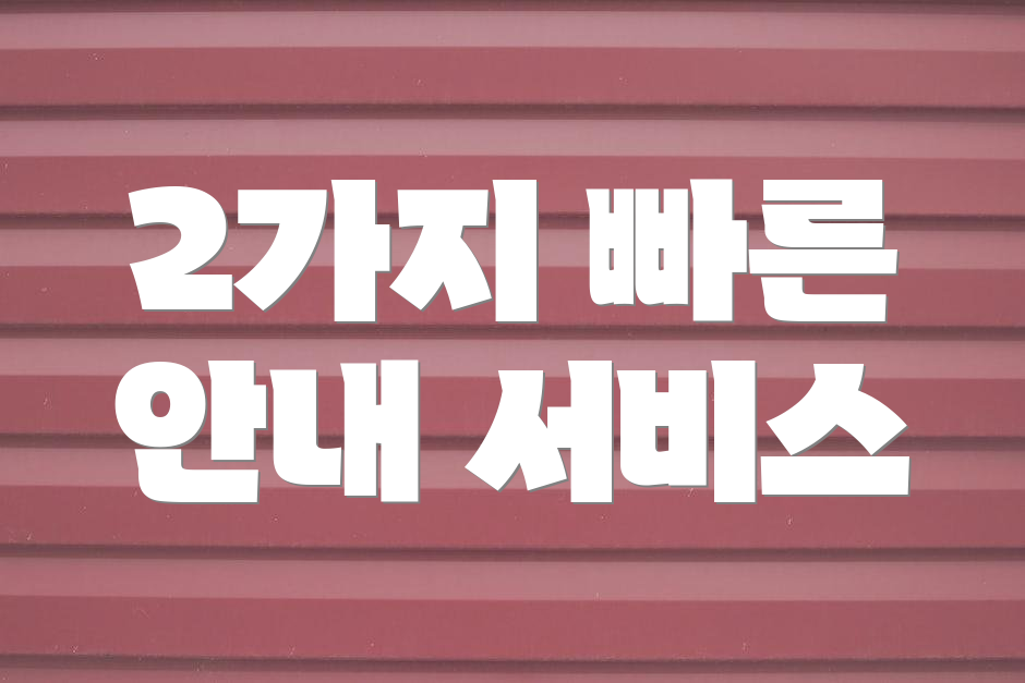 2가지 빠른 안내 서비스