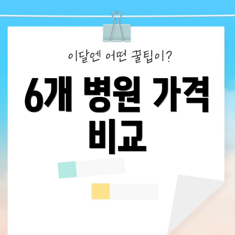 6개 병원 가격 비교