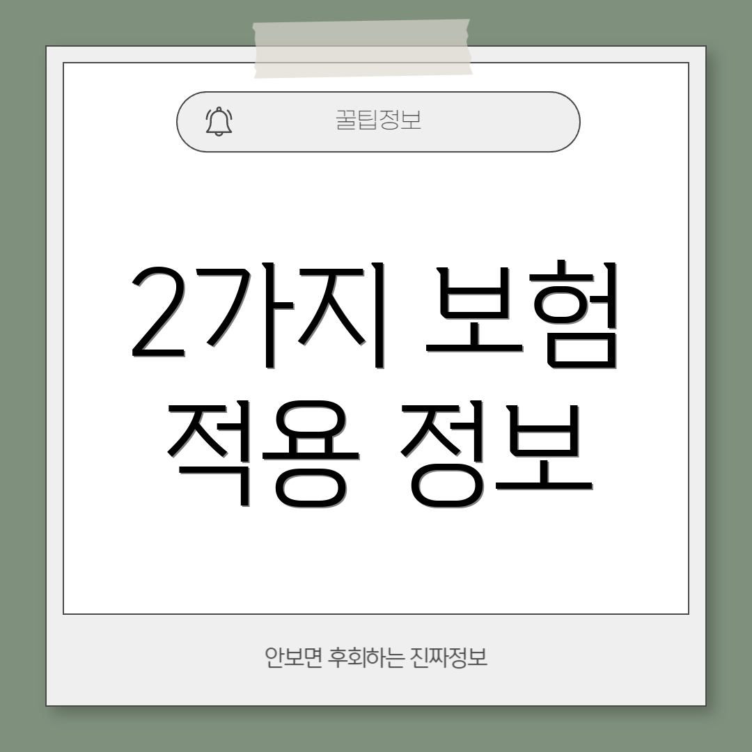 2가지 보험 적용 정보
