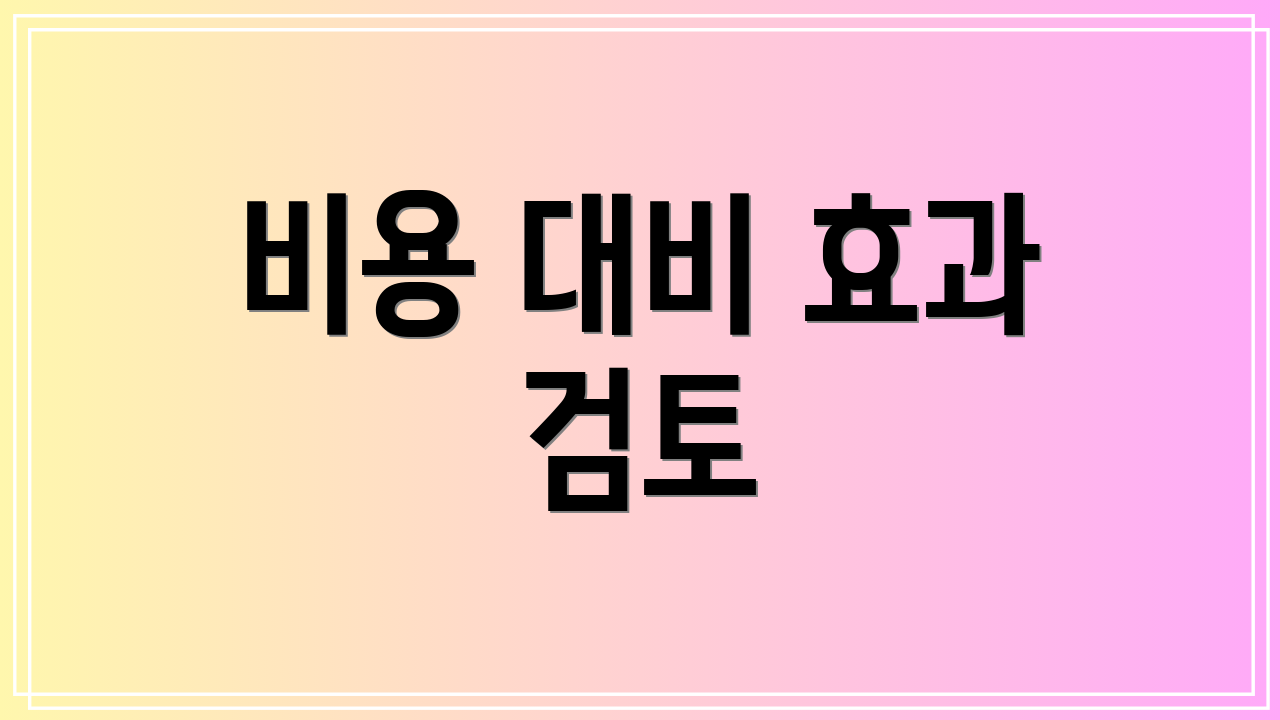 비용 대비 효과 검토