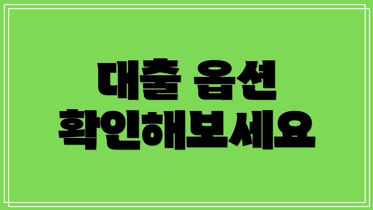대출 옵션 확인해보세요