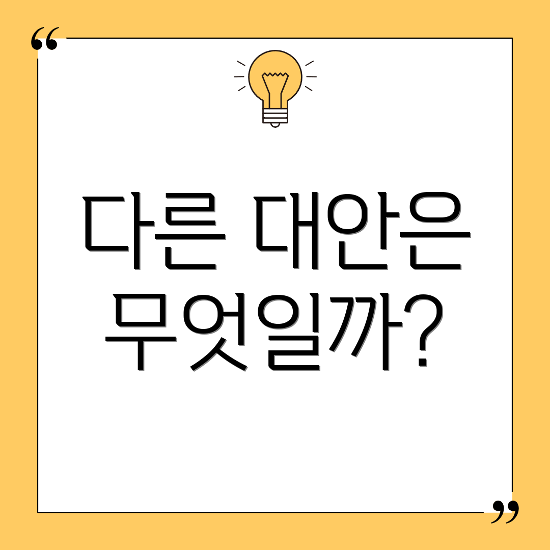 다른 대안은 무엇일까?