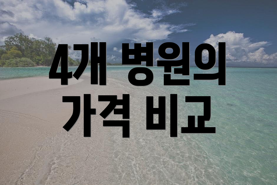 4개 병원의 가격 비교