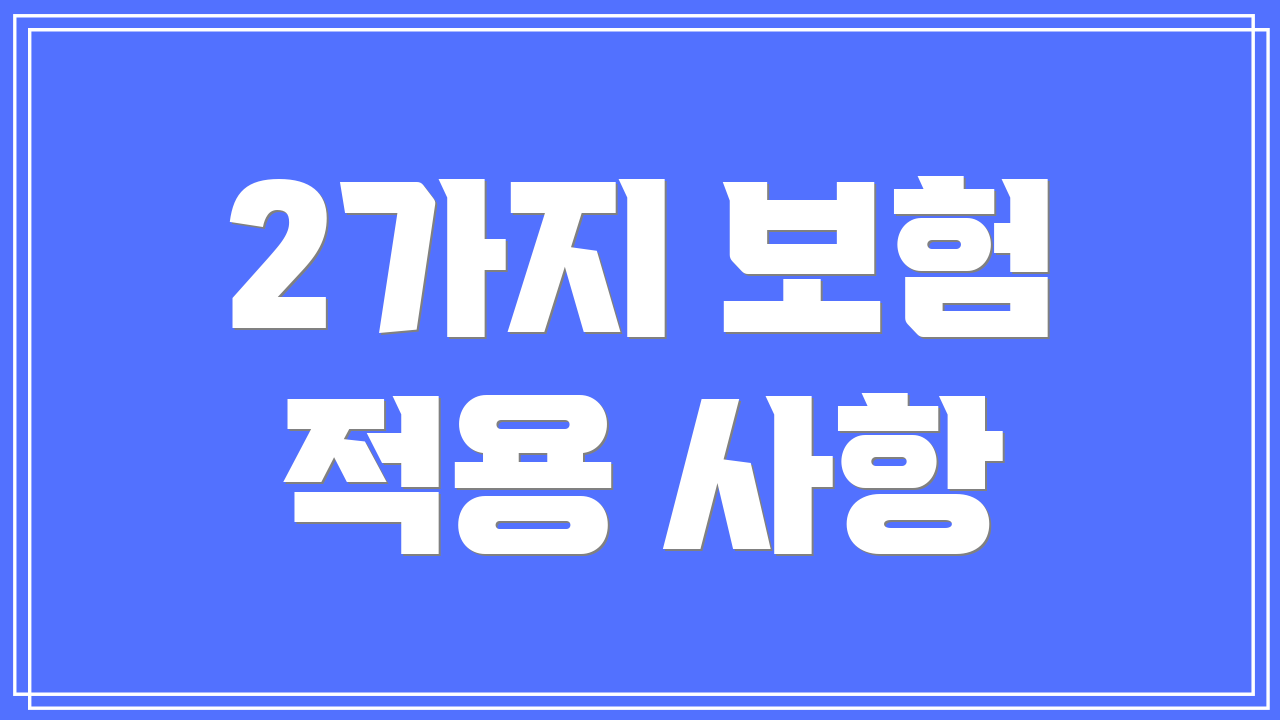 2가지 보험 적용 사항