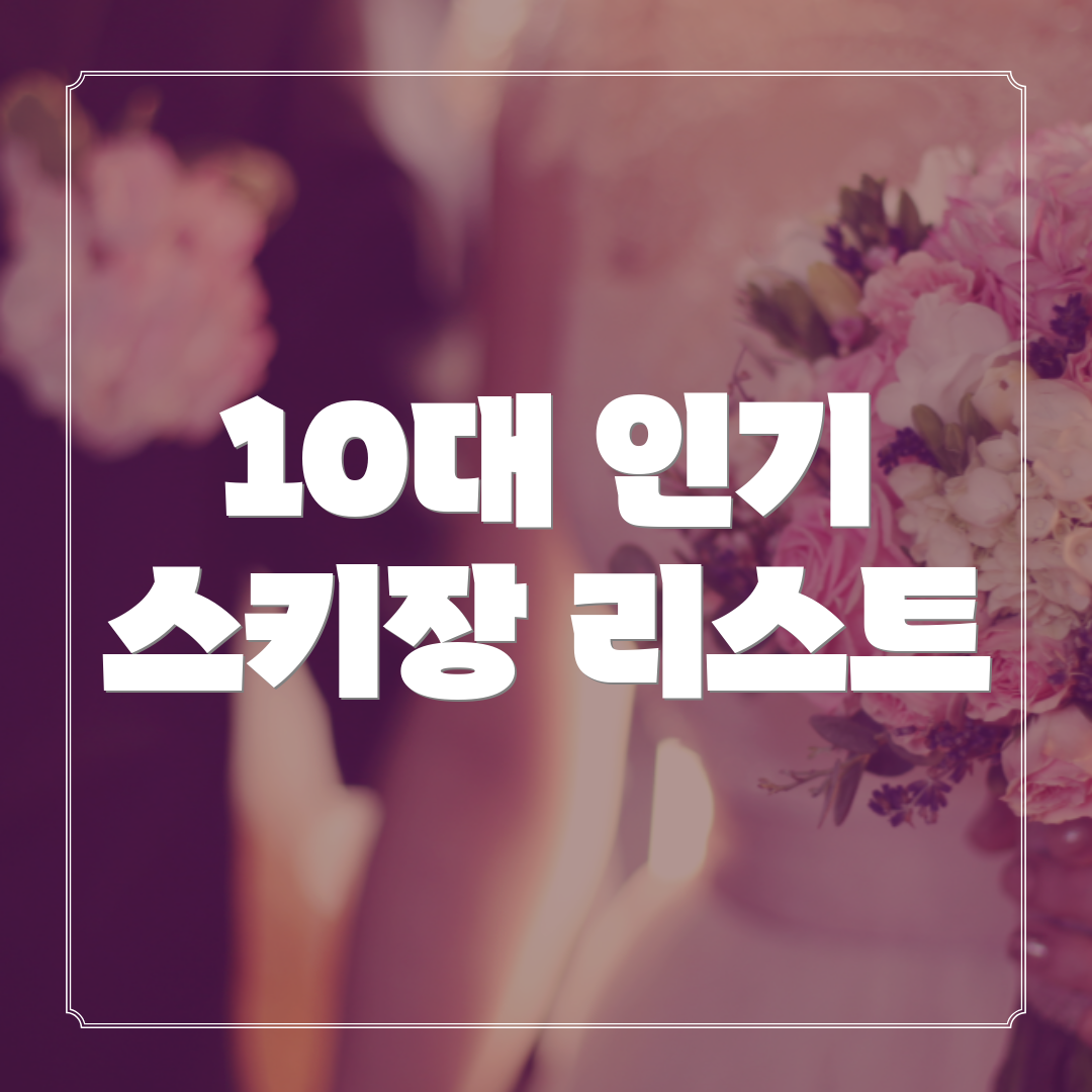 10대 인기 스키장 리스트