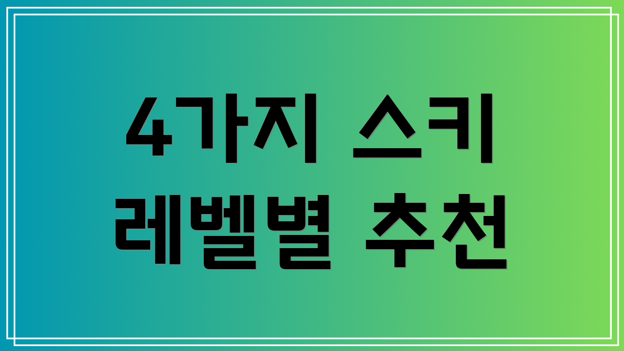 4가지 스키 레벨별 추천