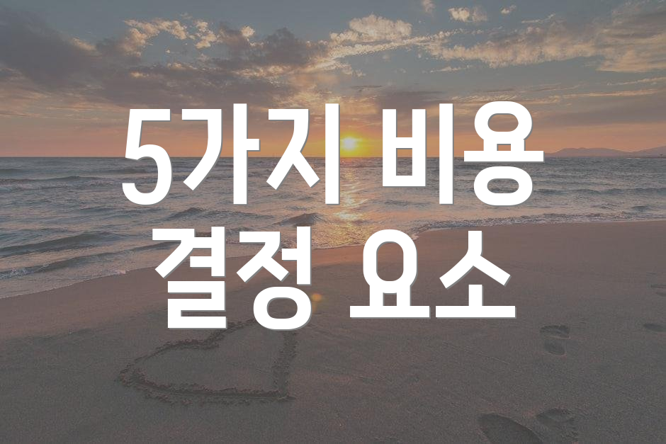 5가지 비용 결정 요소
