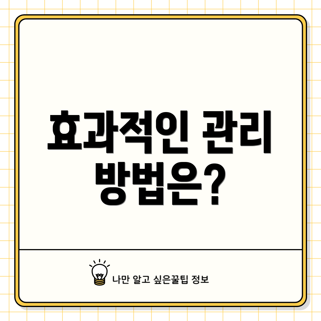 효과적인 관리 방법은?