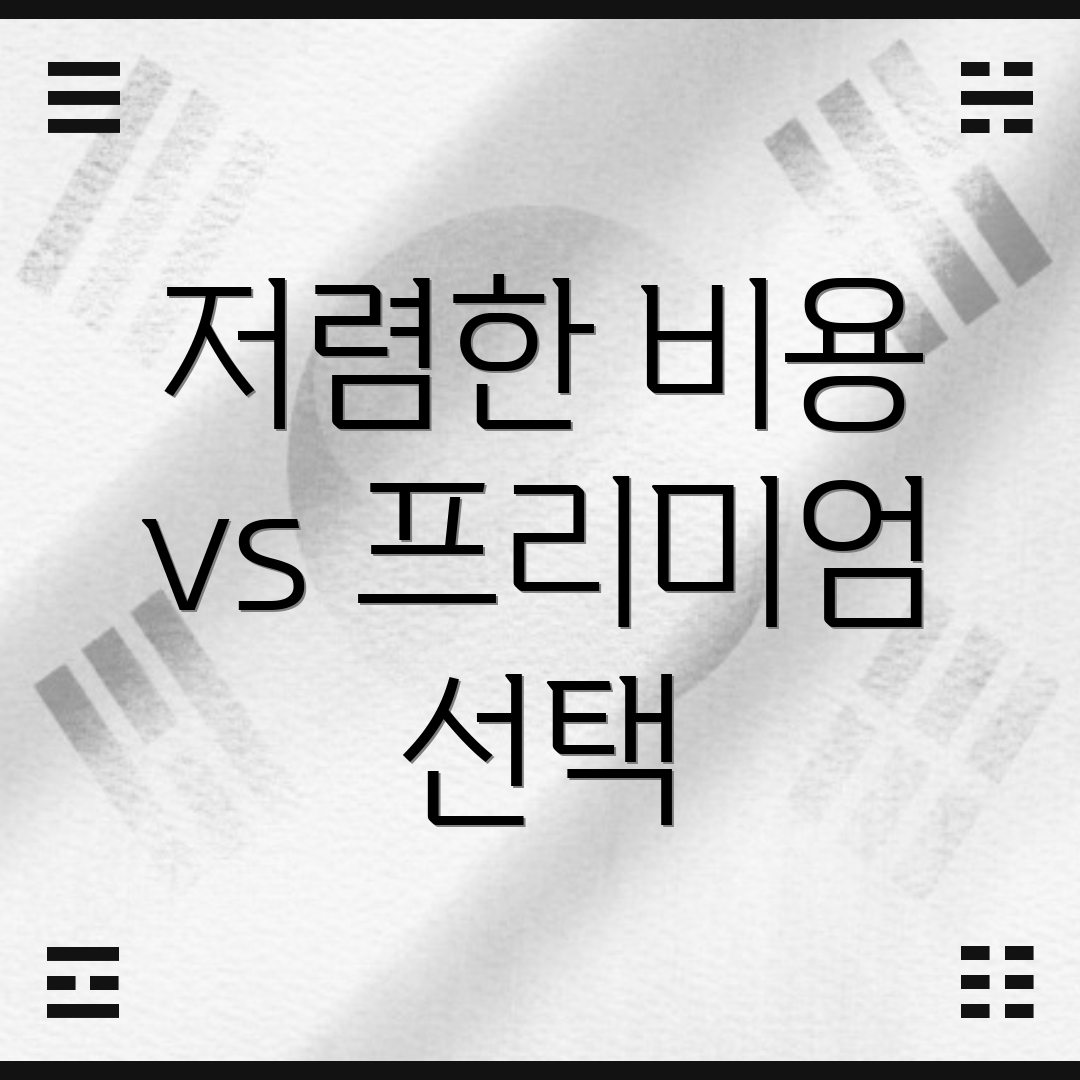 저렴한 비용 vs 프리미엄 선택