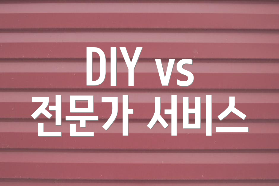 DIY vs 전문가 서비스