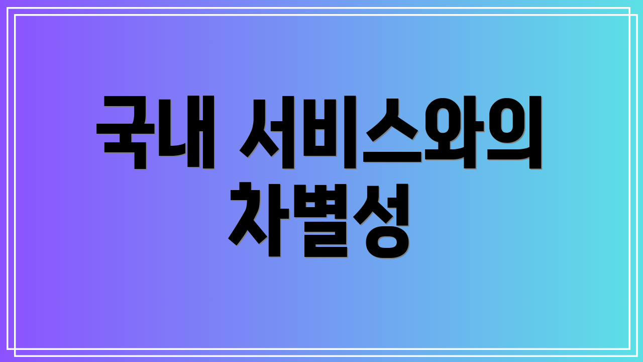 국내 서비스와의 차별성