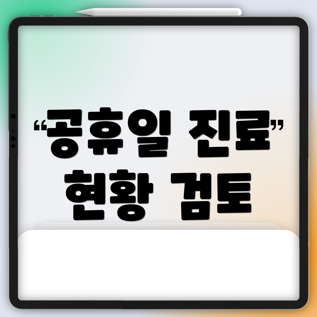 공휴일 진료 현황 검토