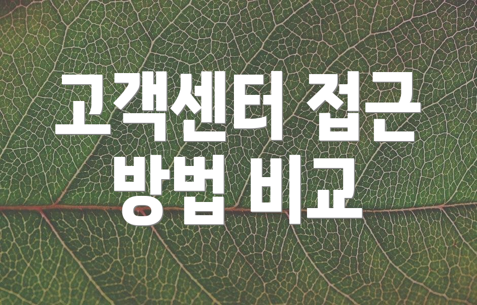 고객센터 접근 방법 비교