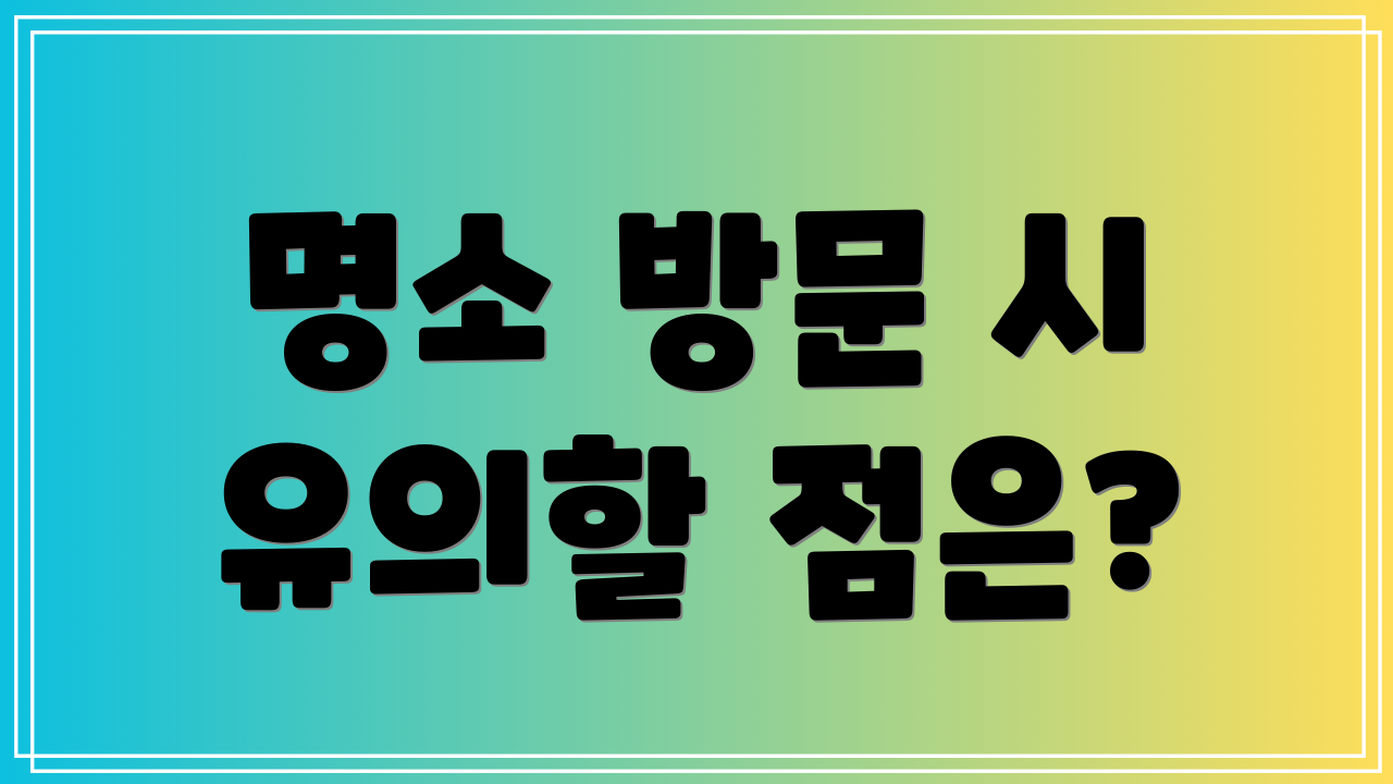 명소 방문 시 유의할 점은?