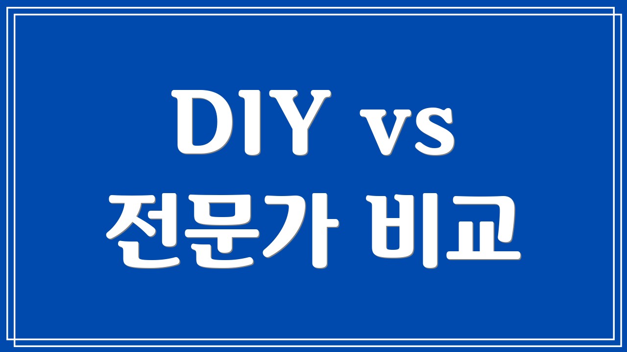 DIY vs 전문가 비교