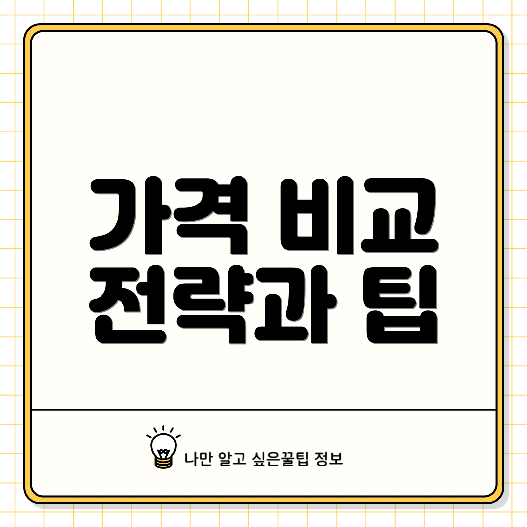 가격 비교 전략과 팁