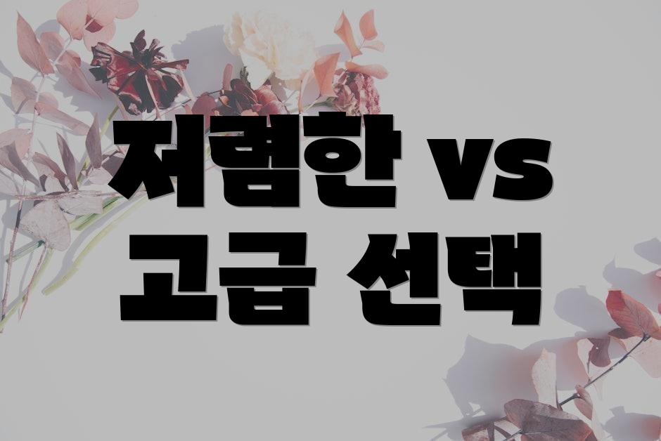 저렴한 vs 고급 선택