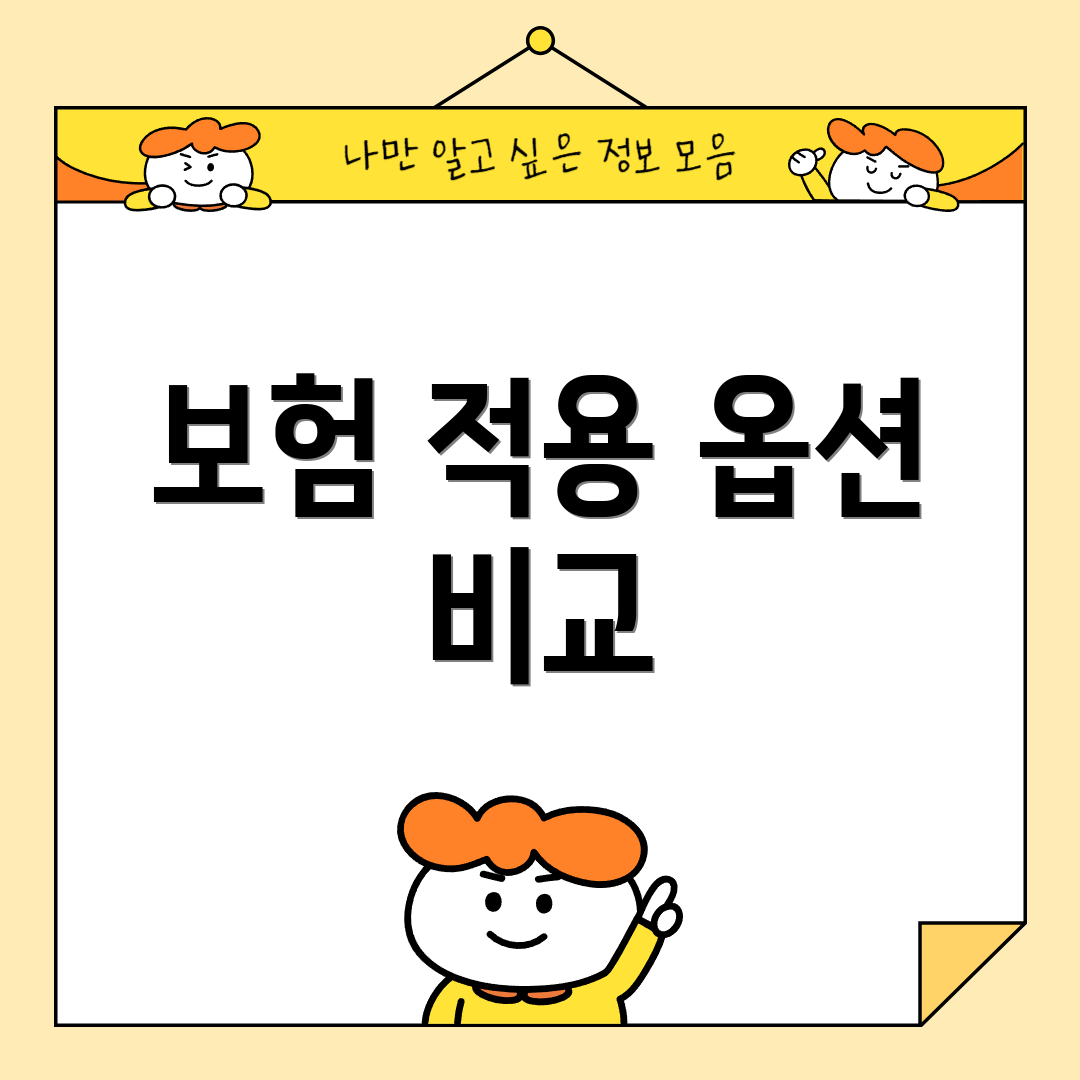 보험 적용 옵션 비교