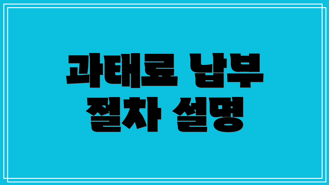 과태료 납부 절차 설명