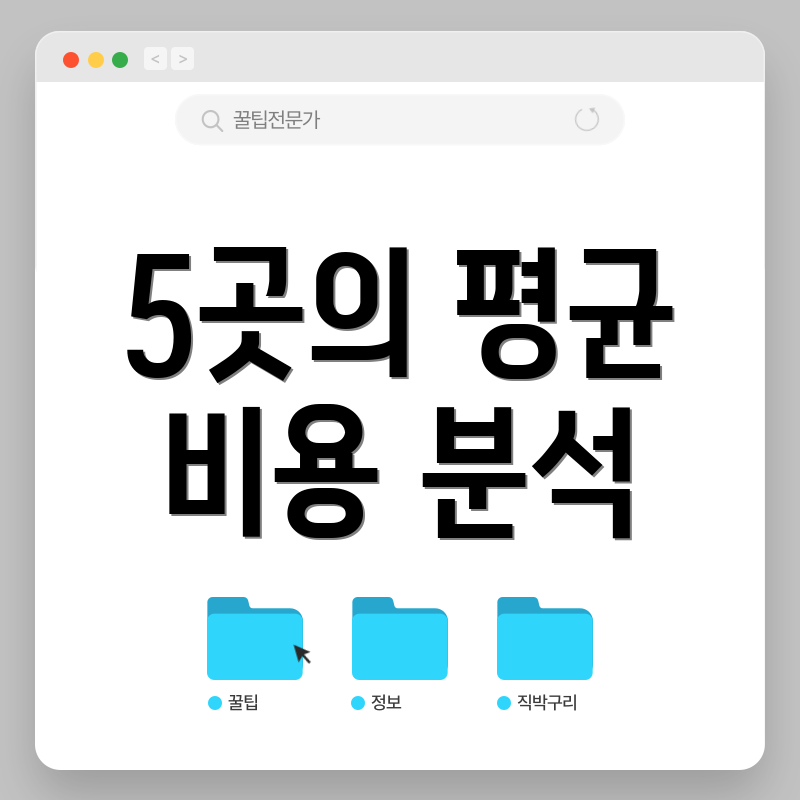 5곳의 평균 비용 분석