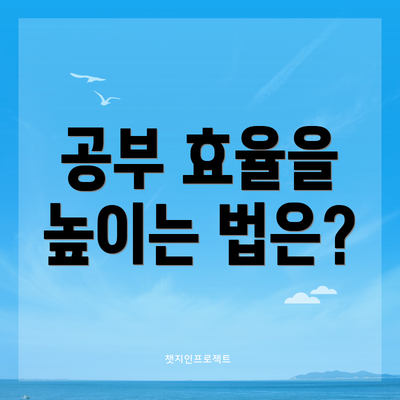 공부 효율을 높이는 법은?