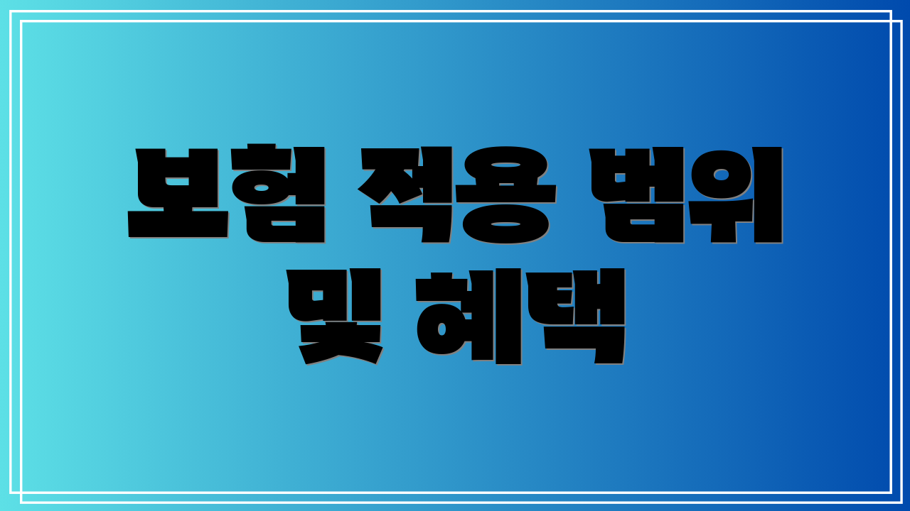 보험 적용 범위 및 혜택